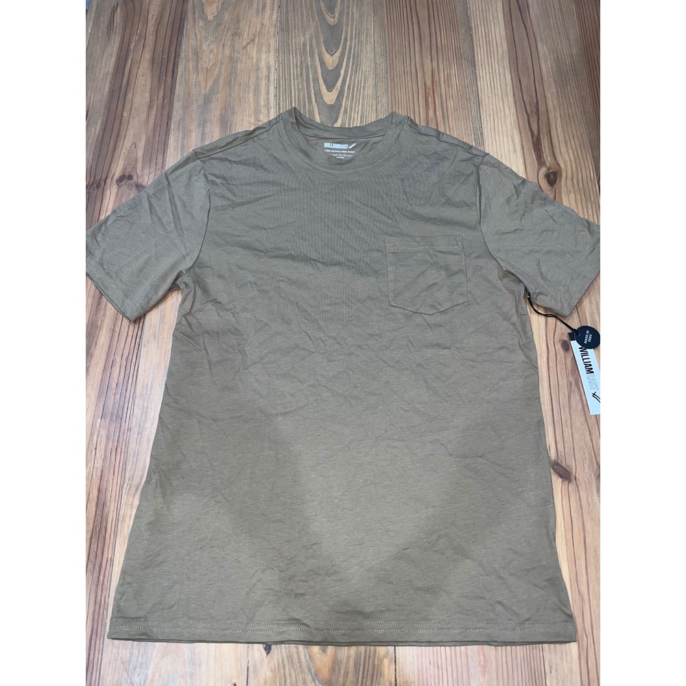 William Rast Mens Pima Cotton Pocket T-Shirt Olive Small 50956 07040-P1